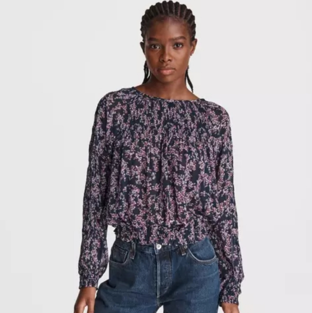 Rag & Bone celeste floral viscose blouse